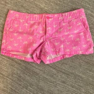 Pink and white palm tree shorts